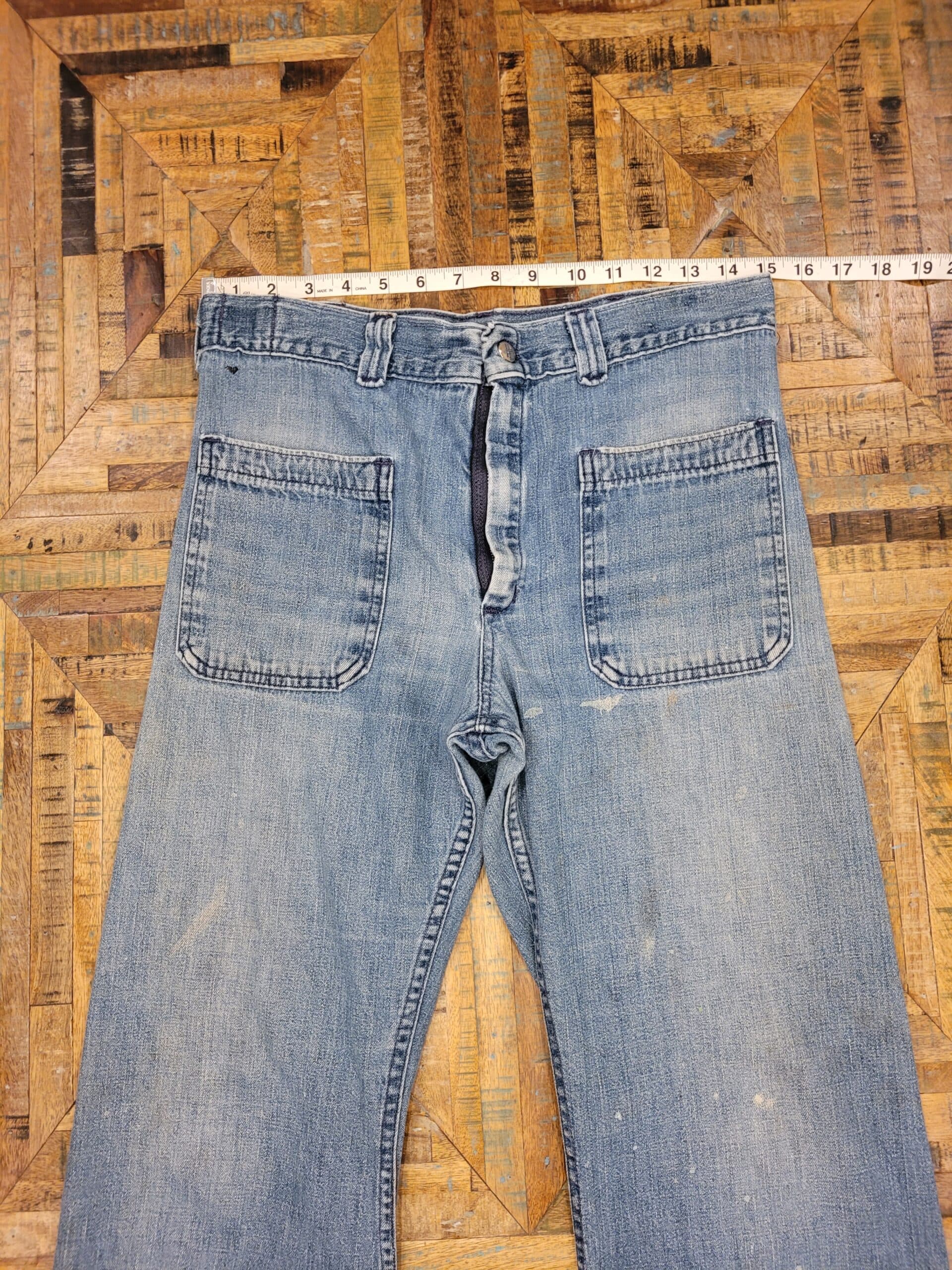 Back to School Vintage Tree Patchwork Bell Bottoms thumbnail 2