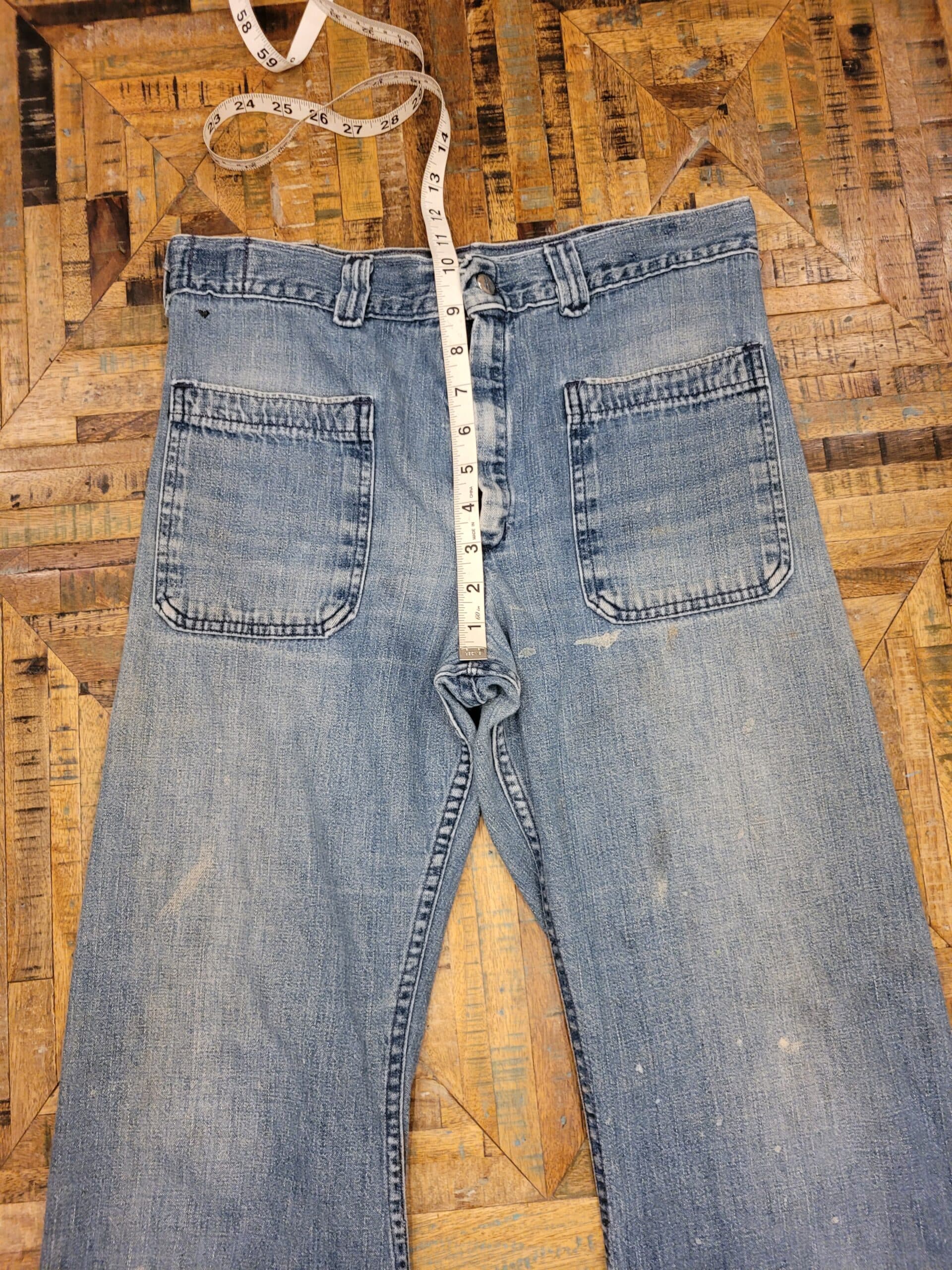 Back to School Vintage Tree Patchwork Bell Bottoms thumbnail 3