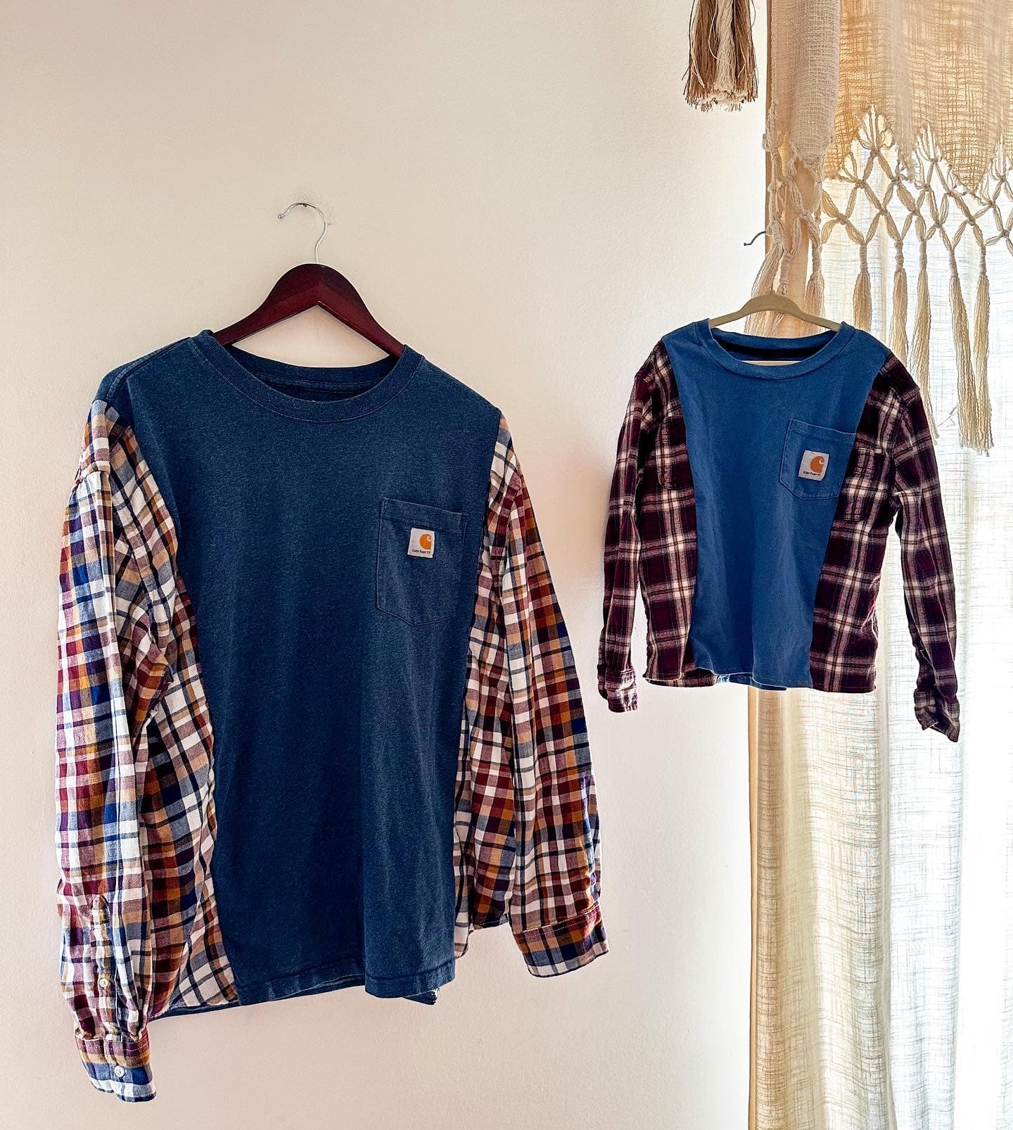 Matching Carhartt Reworked Flannels parent & child