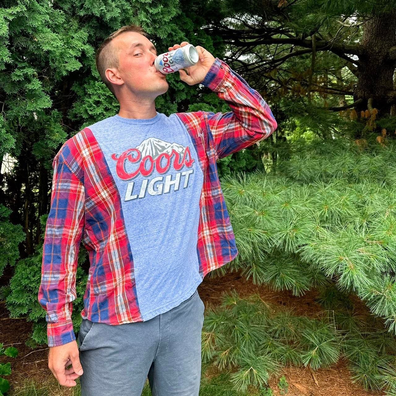 Coors Light Flannel Rework Tee – Unisex thumbnail 3