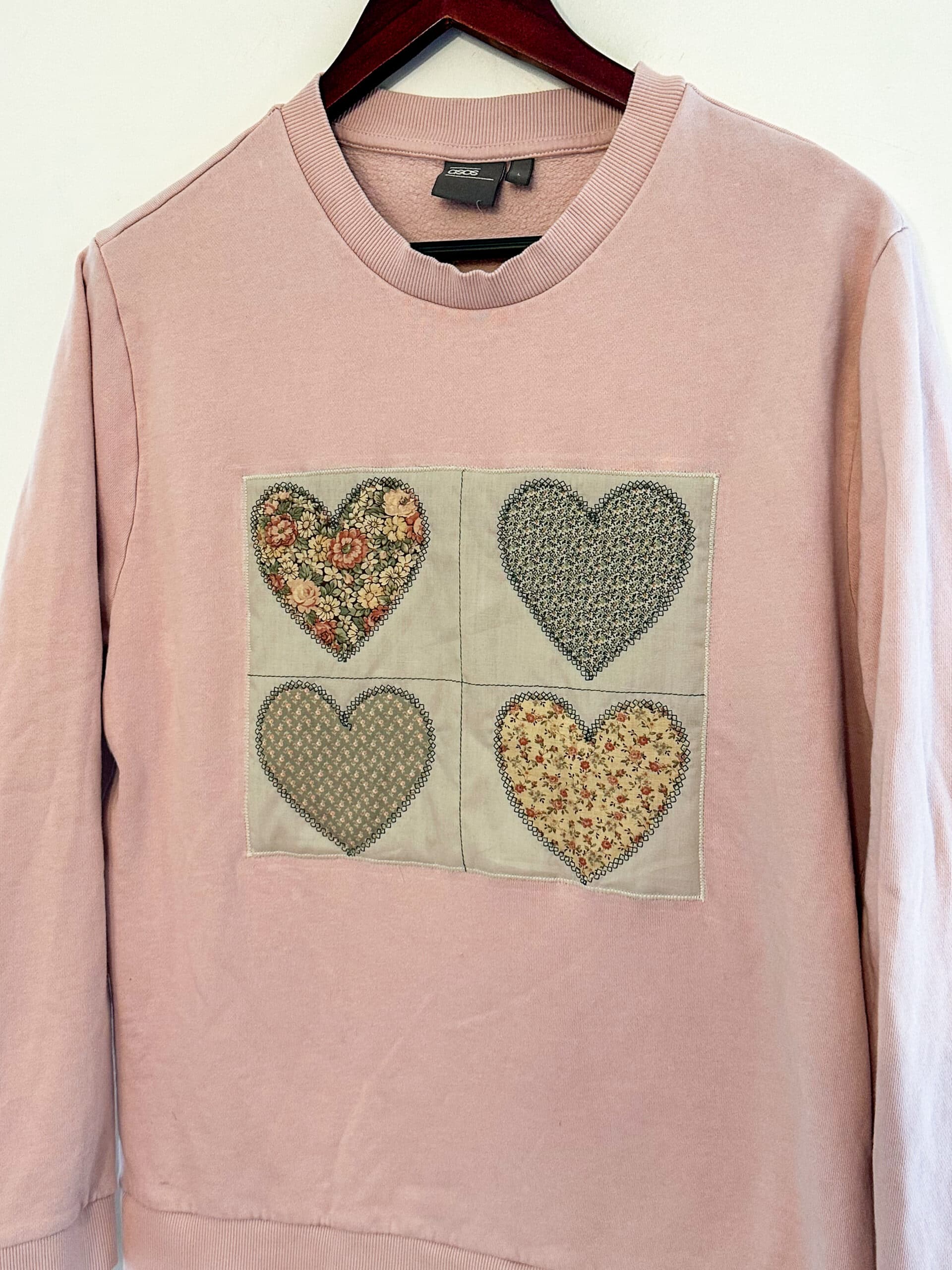 Light Pink Grandma Quilt Heart / Valentine Crewneck thumbnail 2
