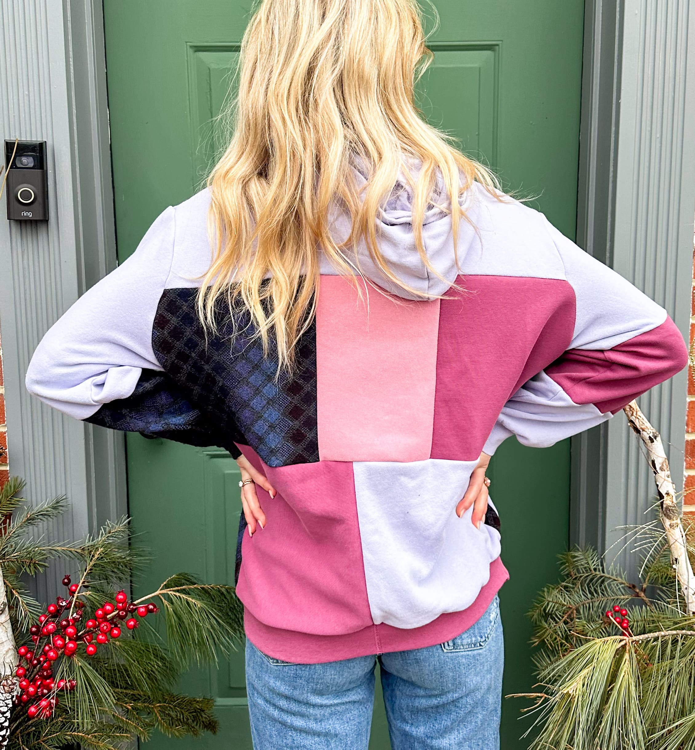 Reworked Patchwork Nike Pink tones / Grandpa Sweater thumbnail 2