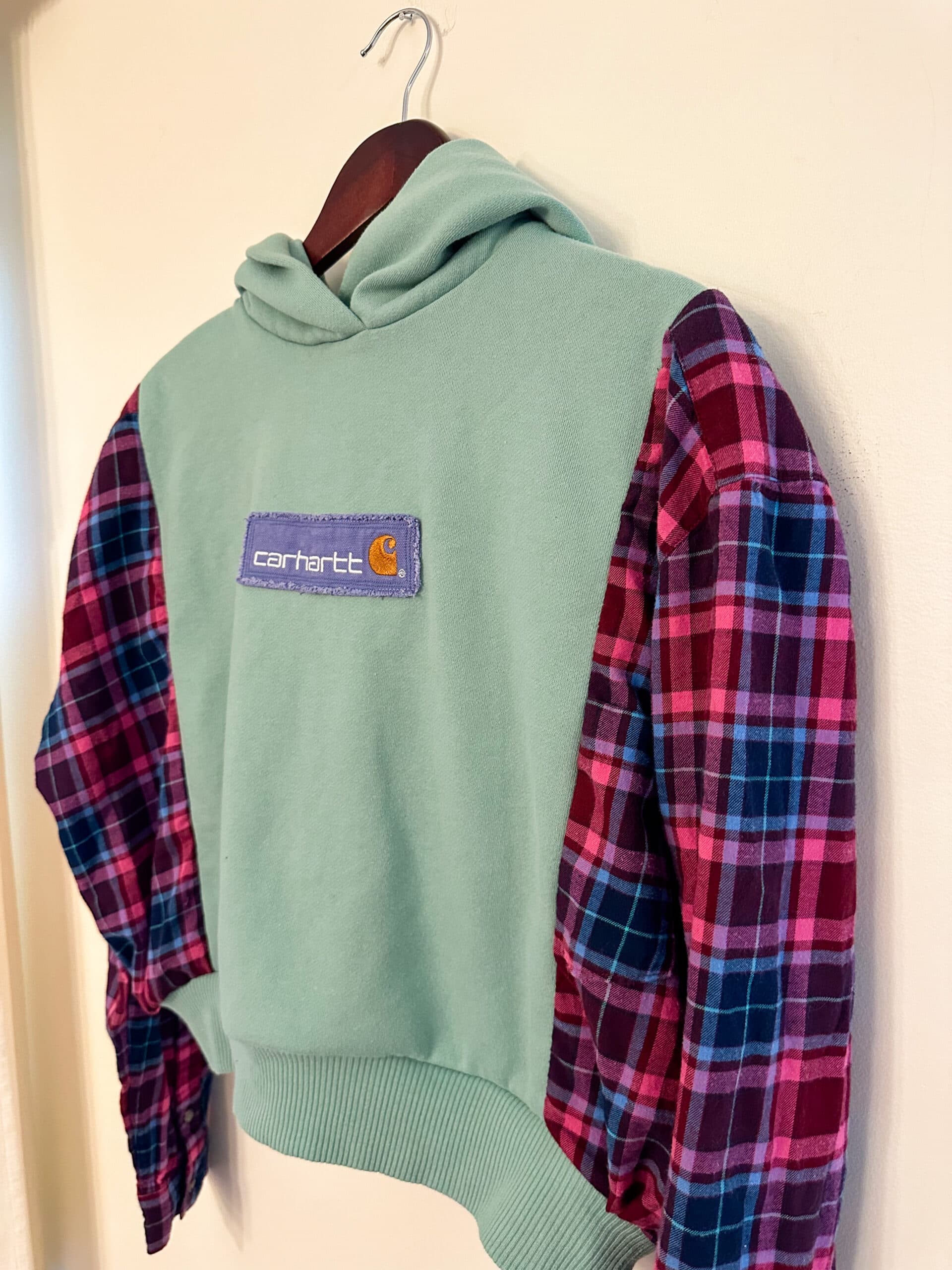 Reworked Carhartt Flannel Cropped Sweatshirt thumbnail 3