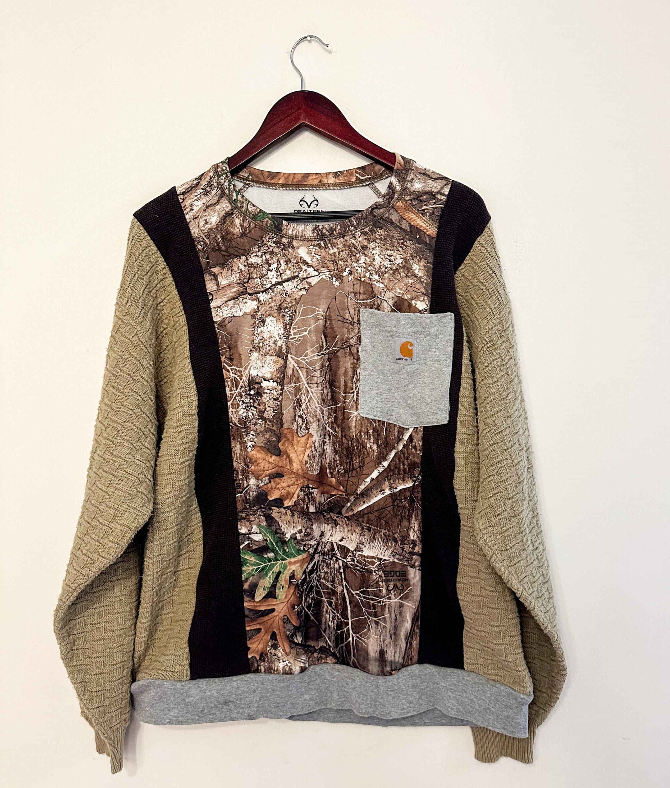 Reworked Camo Patchwork Carhartt Crewneck thumbnail 3