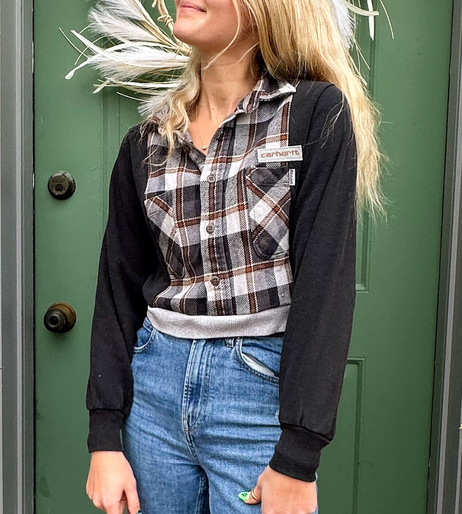 Carhartt Black and Gray Flannel Rework thumbnail 2