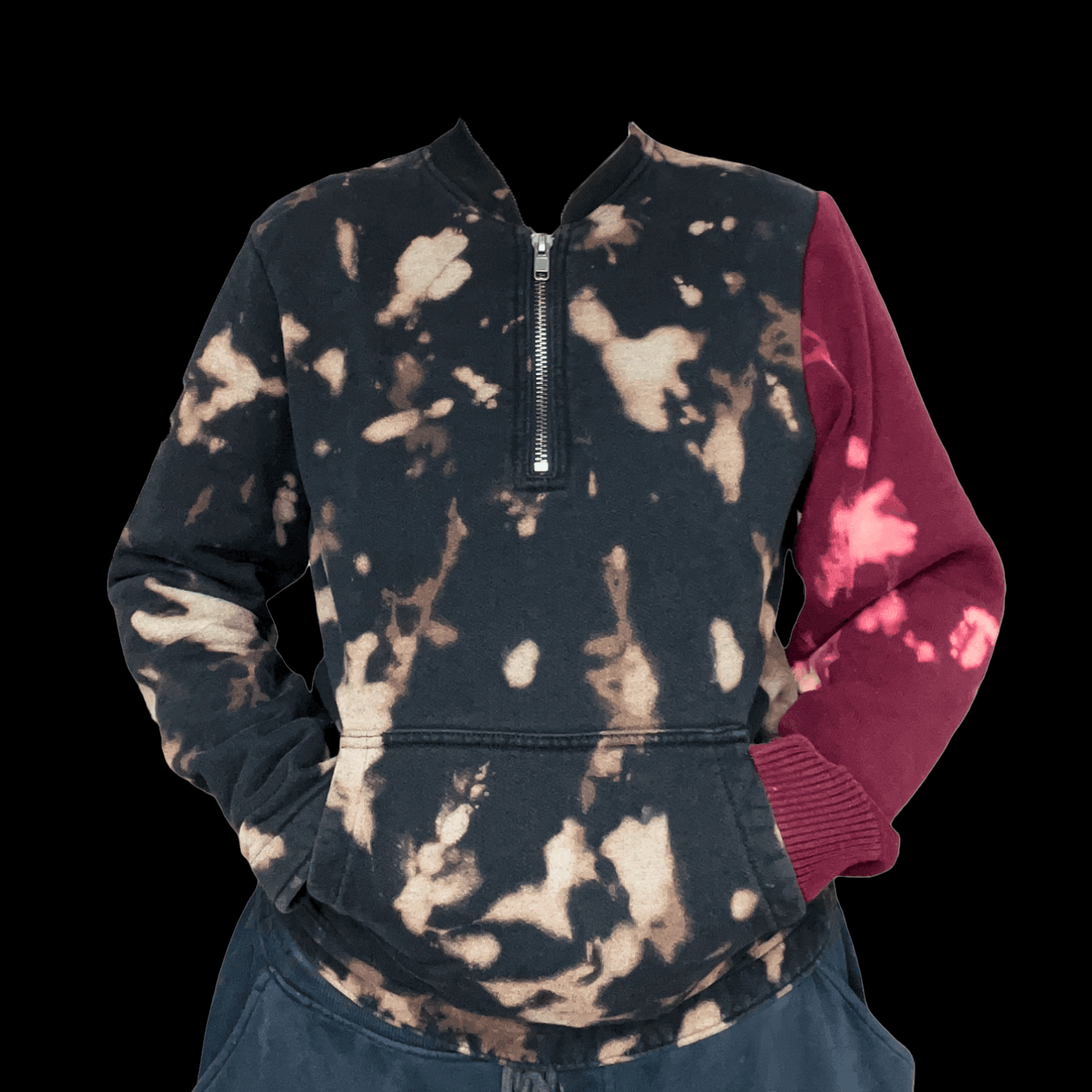 Black and red sleeve sweatshirt