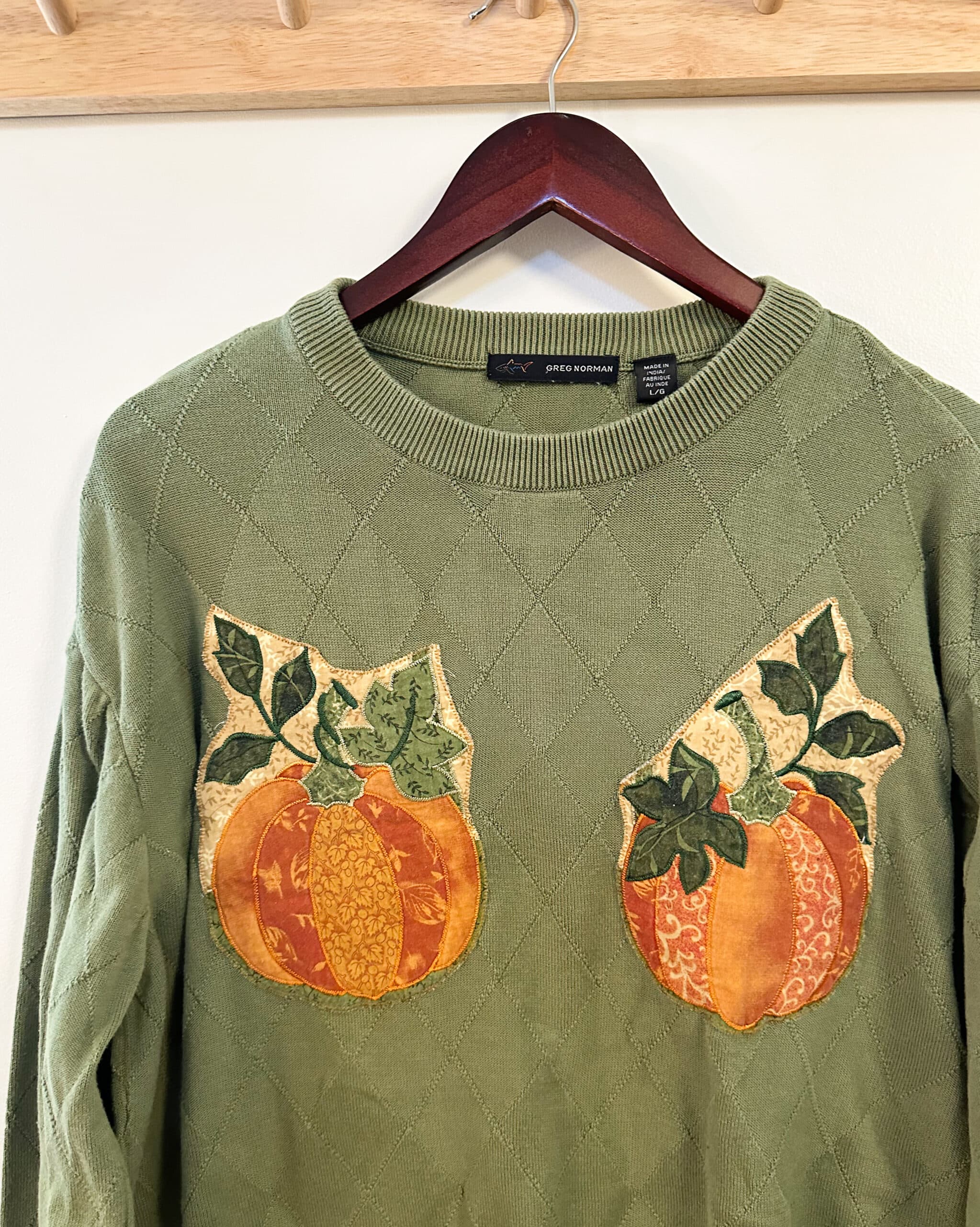 Reworked Quilted Pumpkin Sweater thumbnail 3