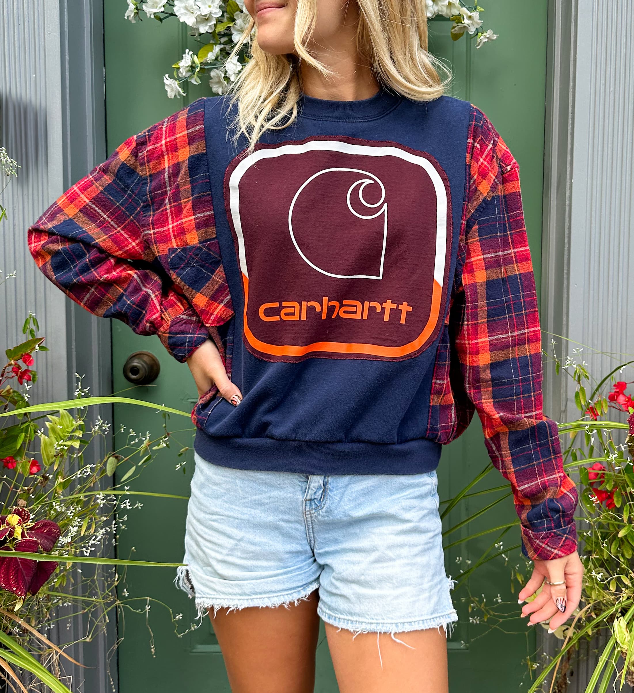 Carhartt Crewneck / Flannel Fall Rework