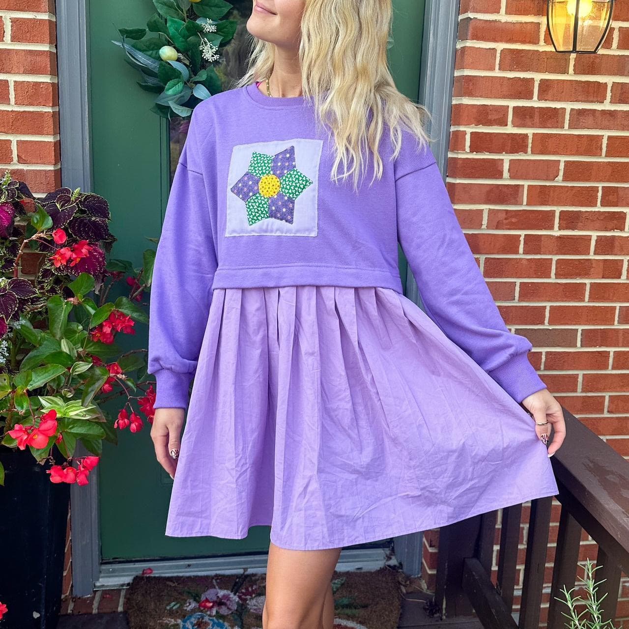 Free People Eleanor Pleated Skirt Sweatshirt Dress Dupe – Reworked