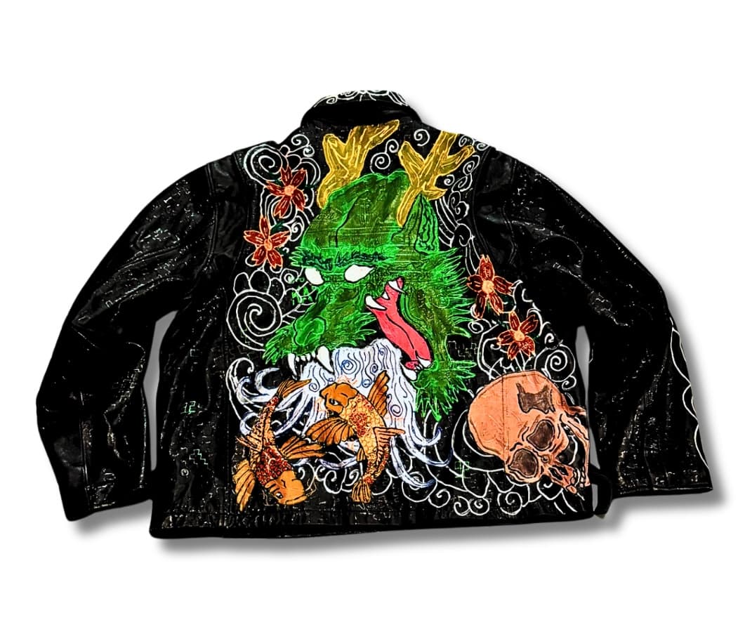 Krazy dragon biker jacket thumbnail 2