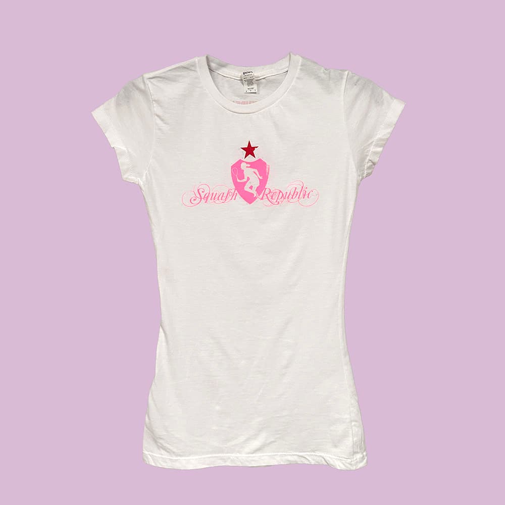 Melanie Jans Signature Tee – White with Pink