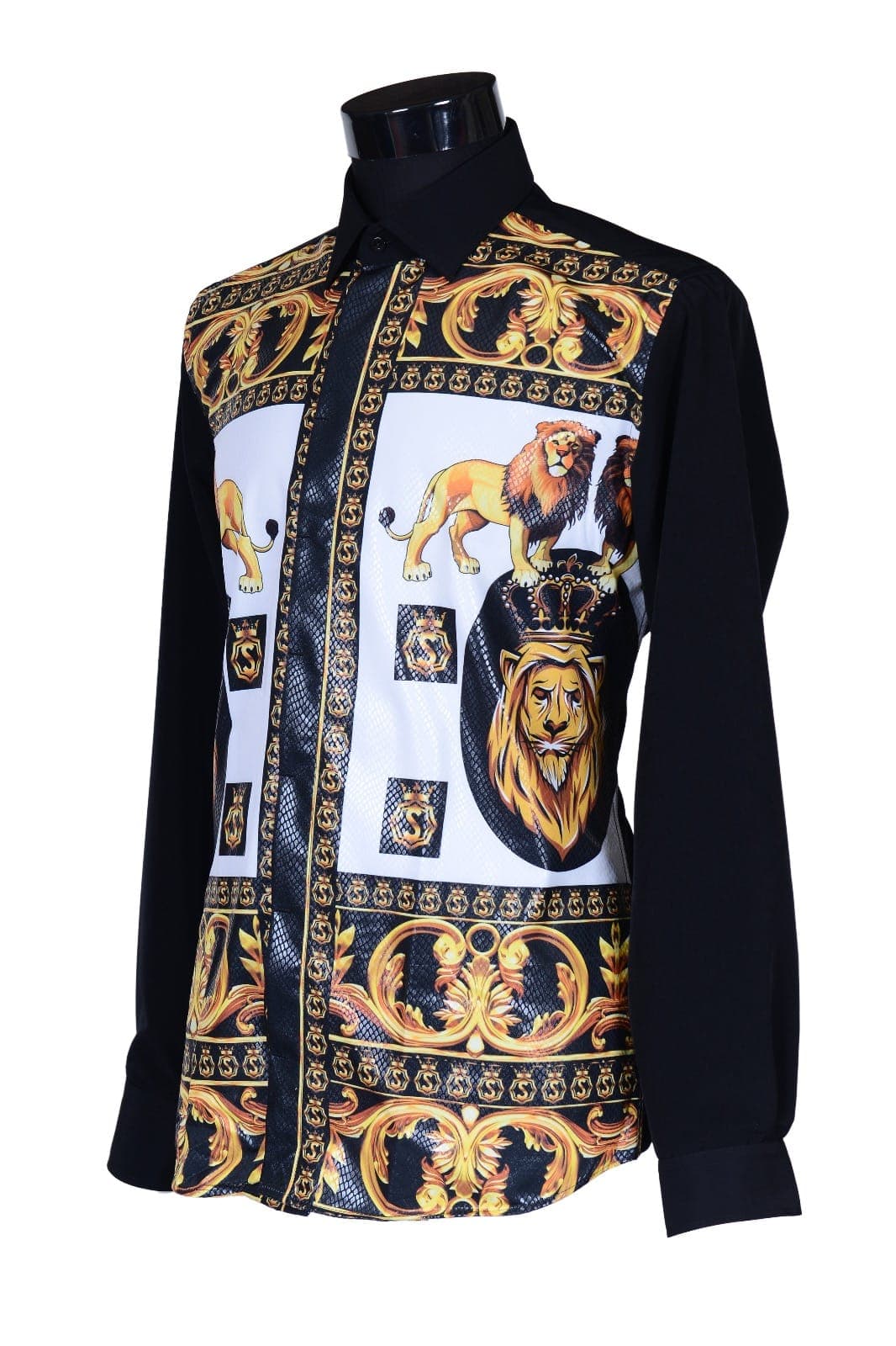 LION GOLD &amp; BLACK LUXURY SHIRT thumbnail 3