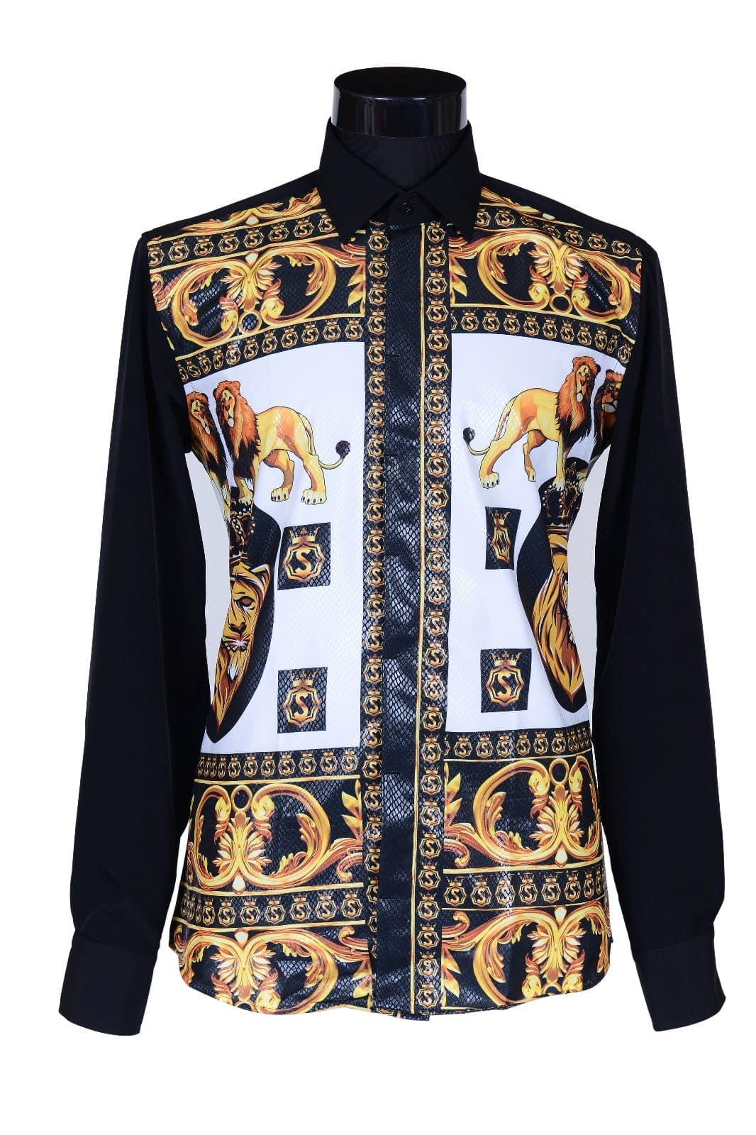 LION GOLD &amp; BLACK LUXURY SHIRT