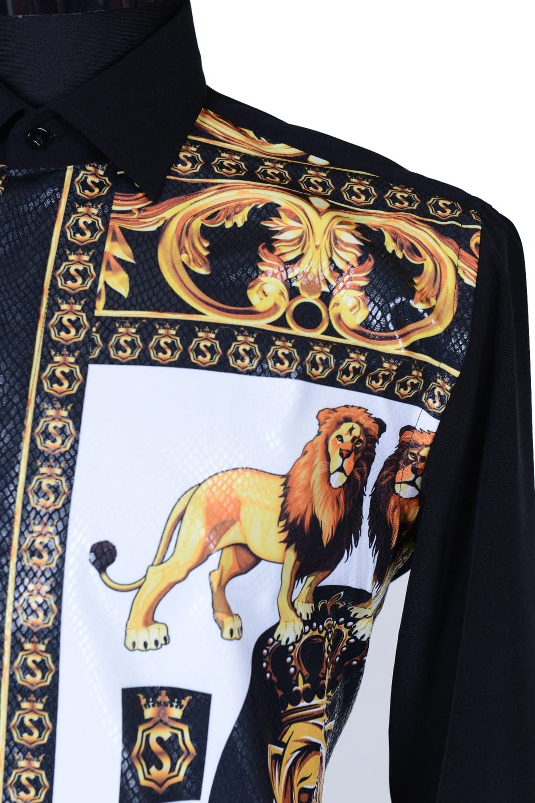 LION GOLD &amp; BLACK LUXURY SHIRT thumbnail 2