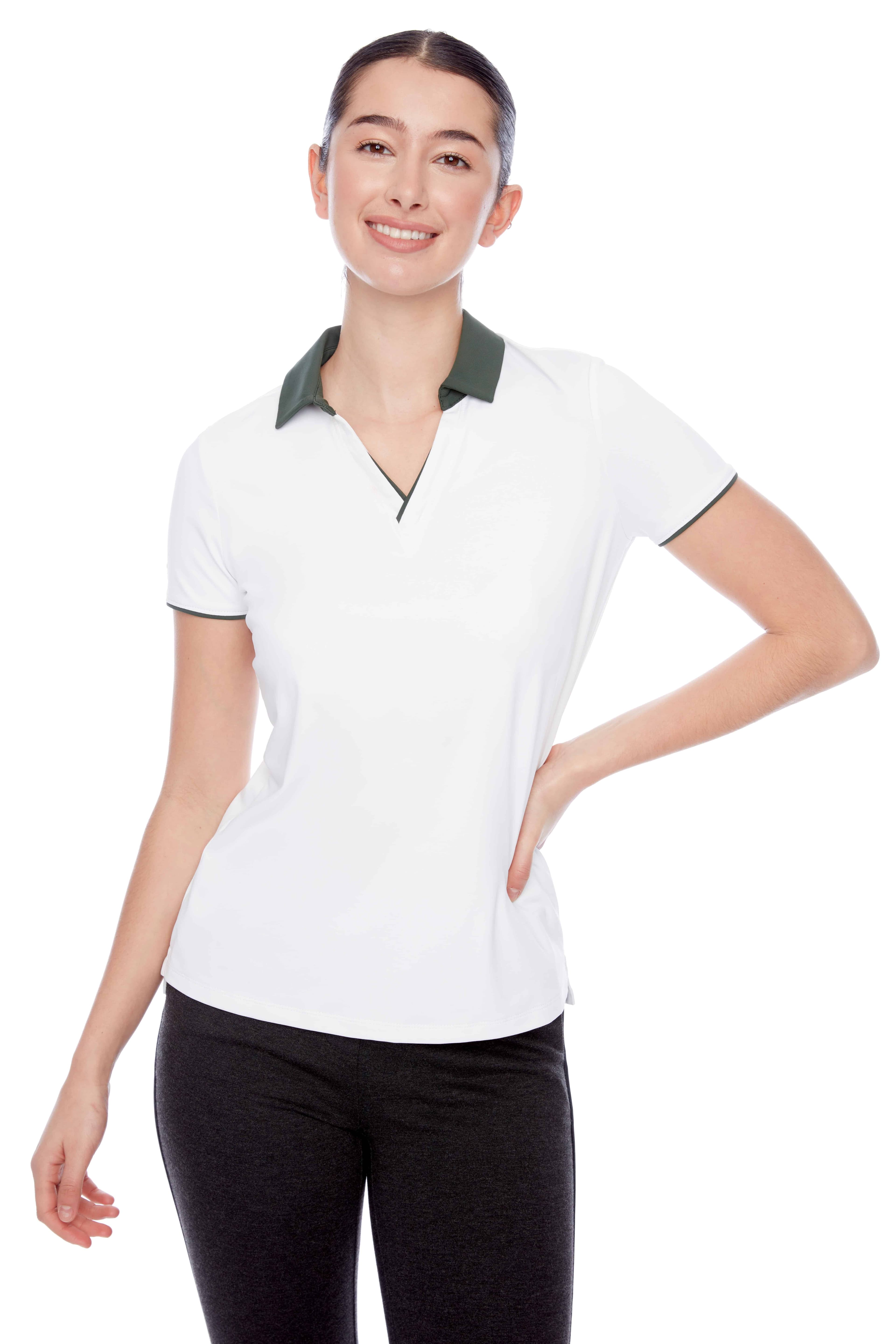CONTRAST COLOR SHORT SLEEVE V-NECK VELOCITY POLO