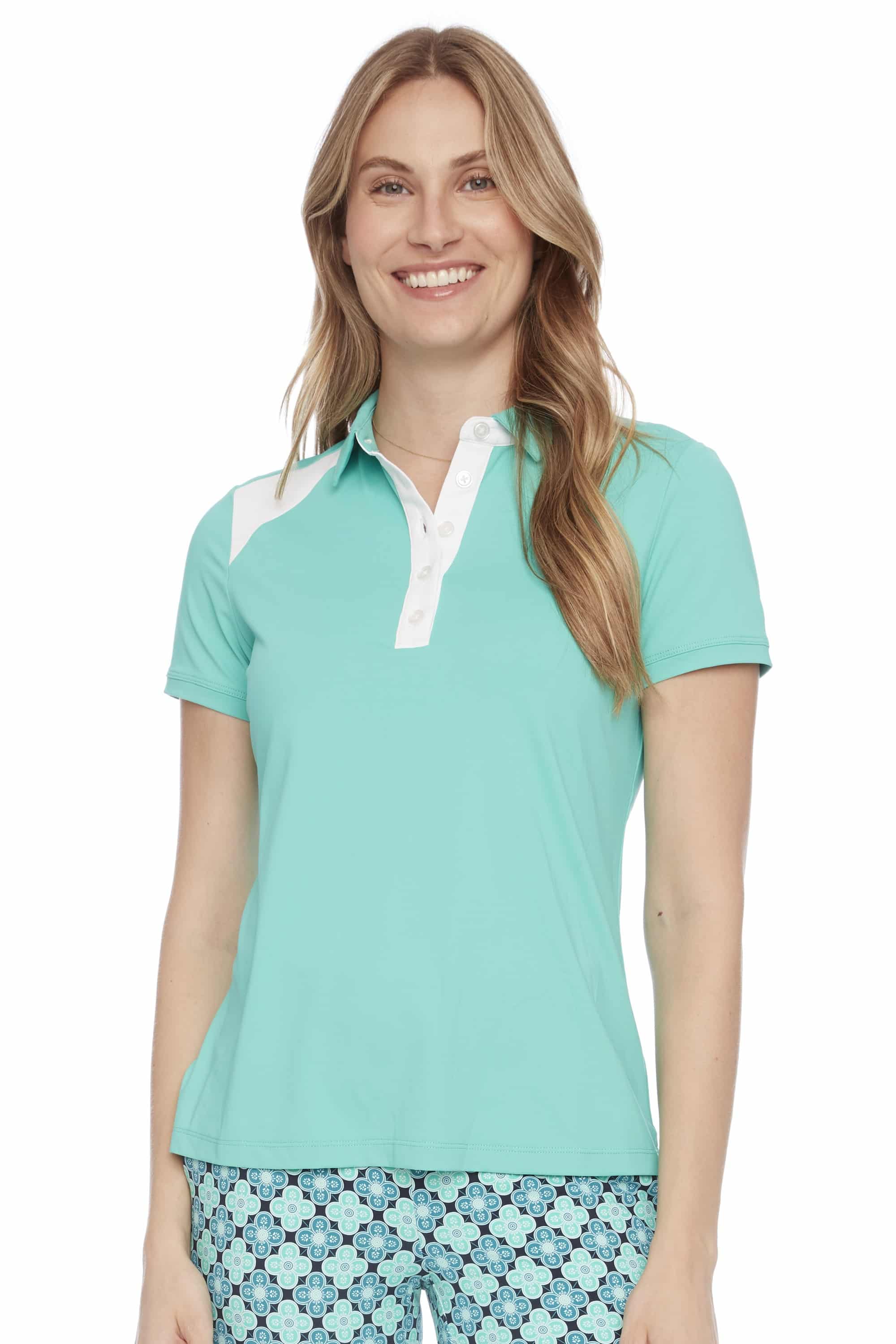 CONTRAST COLOR SHORT SLEEVE BUTTONED VELOCITY POLO