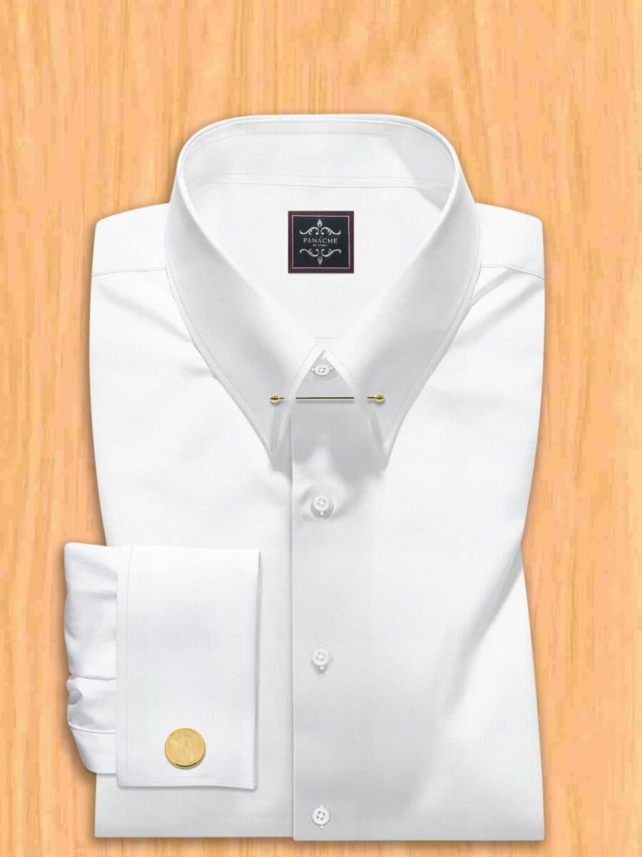 White Pin Collar Shirt – 100% Giza Cotton Luxury