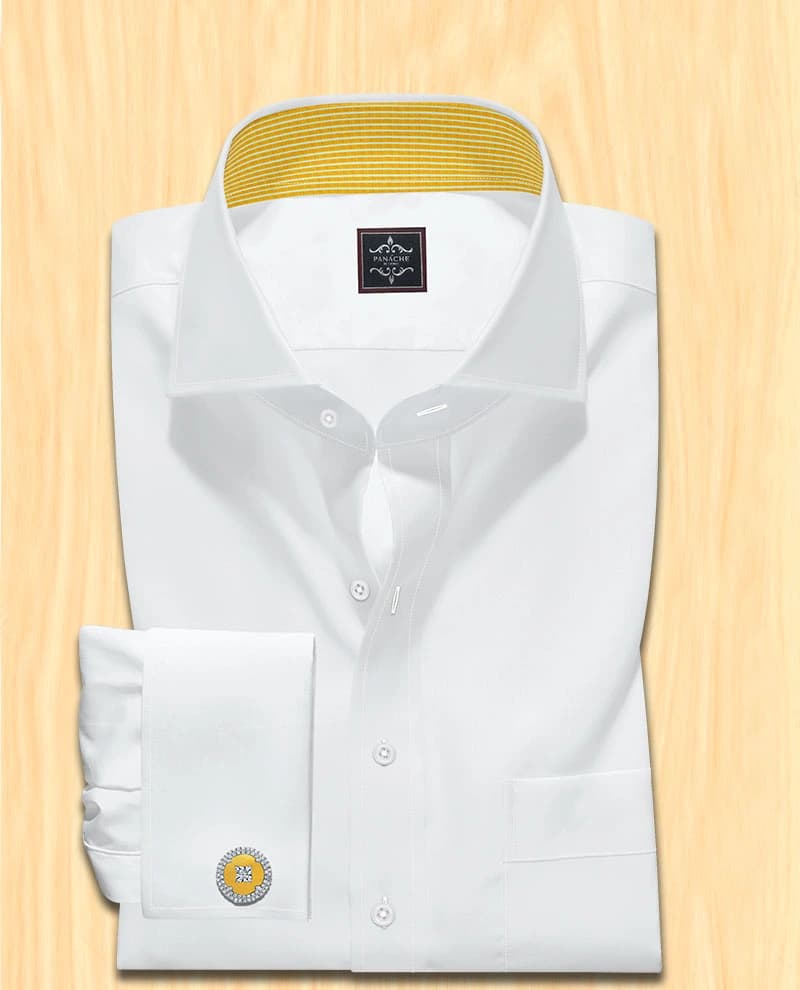 White Custom Made Shirt – 100% Luxury Giza Cotton Poplin | French Cuff