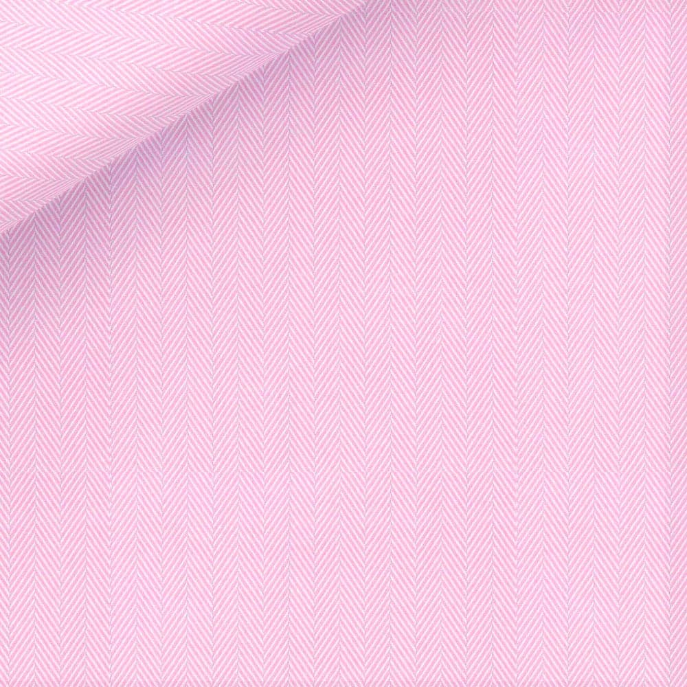 Pink Dress Shirt Black Suit – Luxury Herringbone 100% Giza Cotton thumbnail 2