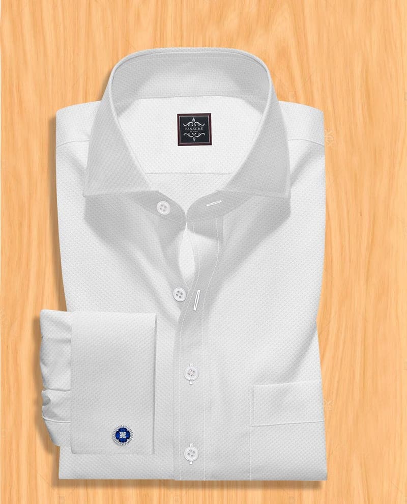 Luxury White Royal Oxford Shirt | white oxford dress shirt | Cutaway Collar shirt