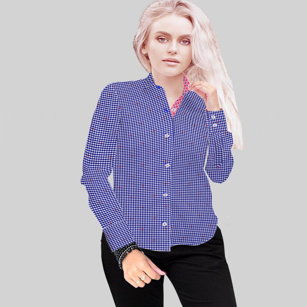 Made to measure shirt navy gingham