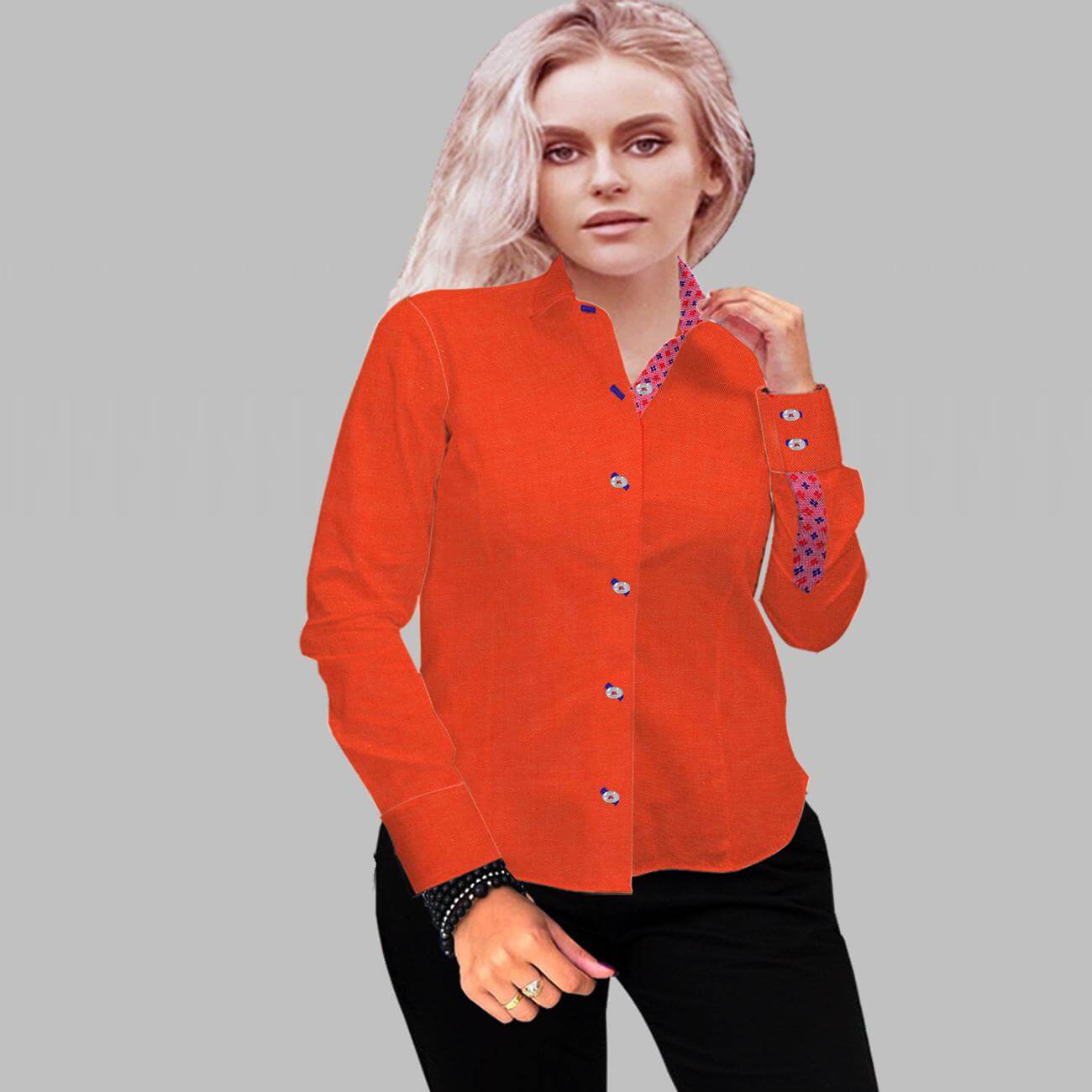 Orange Twill Bespoke shirt
