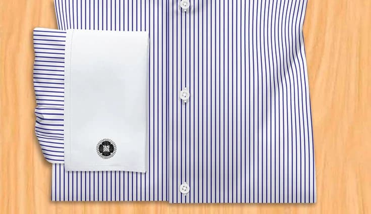 Mens stripes shirts  | Blue and white stripes shirt | Bespoke dress shirts thumbnail 3