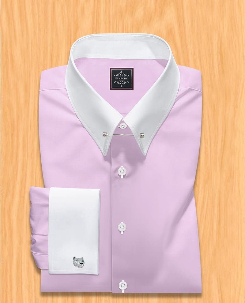 Pink Dress Shirt | White collar shirt | Shirt Collar Pin