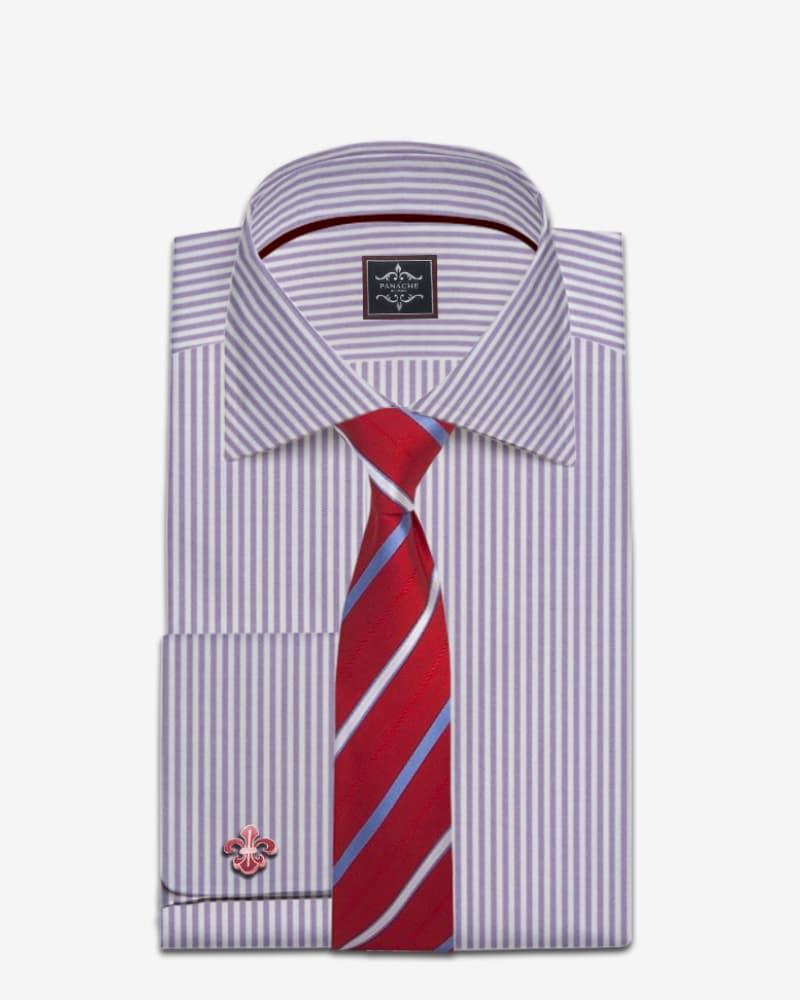Mens Dress Shirt Light Purple Striped | Mens Stripes dress shirts