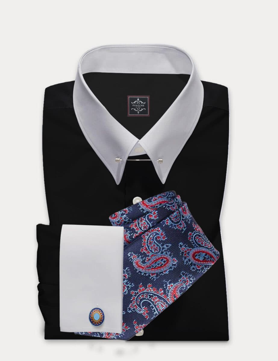 Black and white dress shirt | Black mens dress shirt | Black Dress shirts