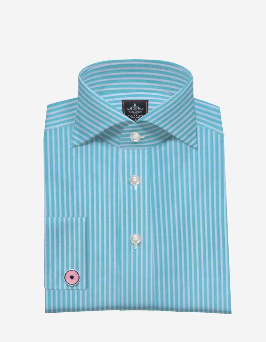 Striped mens dress shirts | Striped dress shirt | Green striped dress shirt