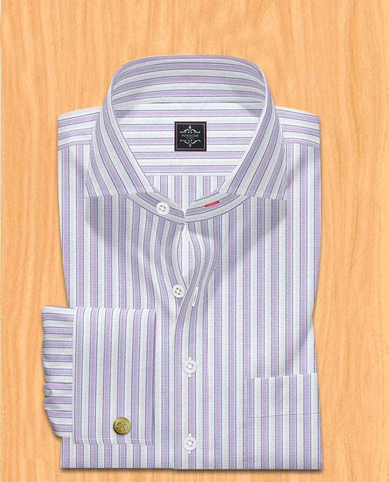 Lavender Bengal Stripe Shirt | Bespoke Dress Shirts | Stripes Dress Shirts