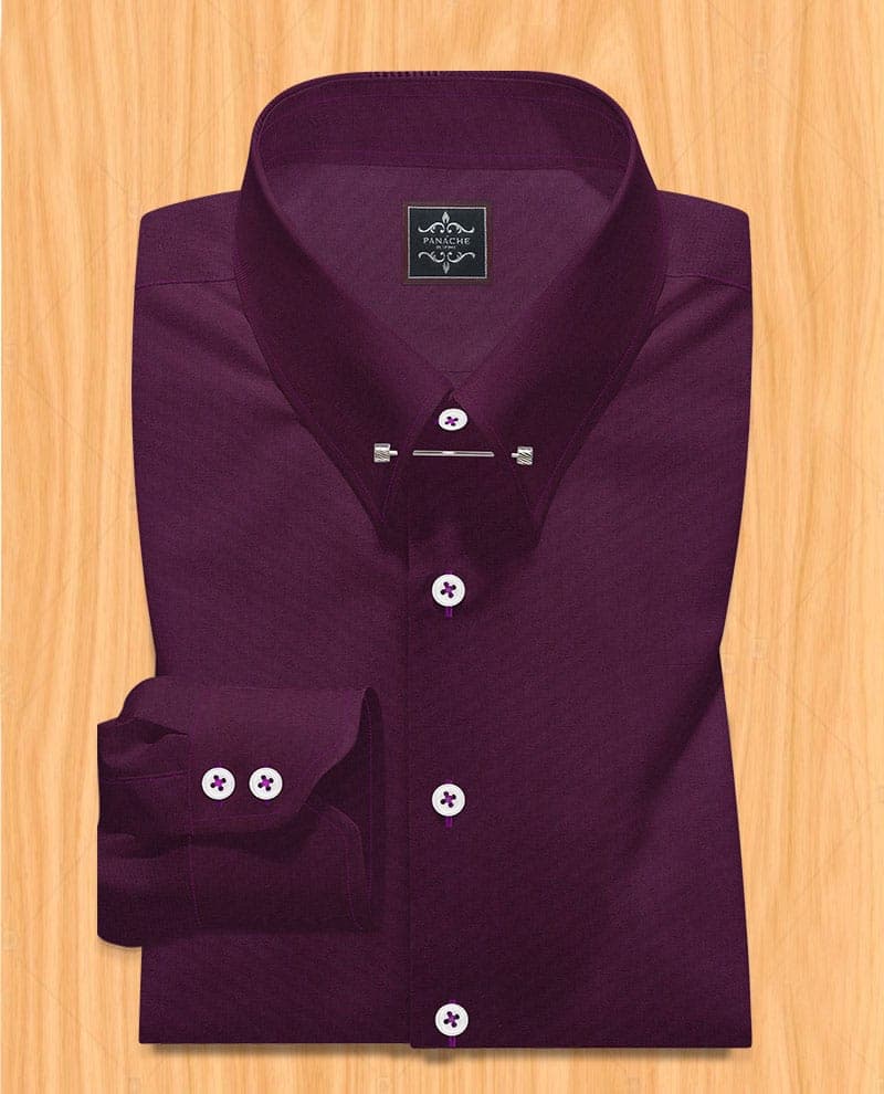 Mens Pin collar shirts | Purple dress shirts | Bespoke Dress shirts online