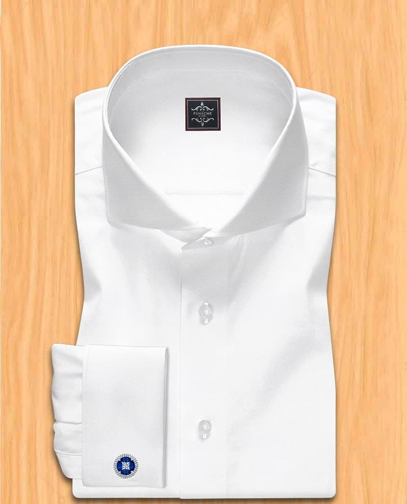 Cutaway Collar Dress Shirt white with French Cuffs – 100% Luxury Giza Cotton