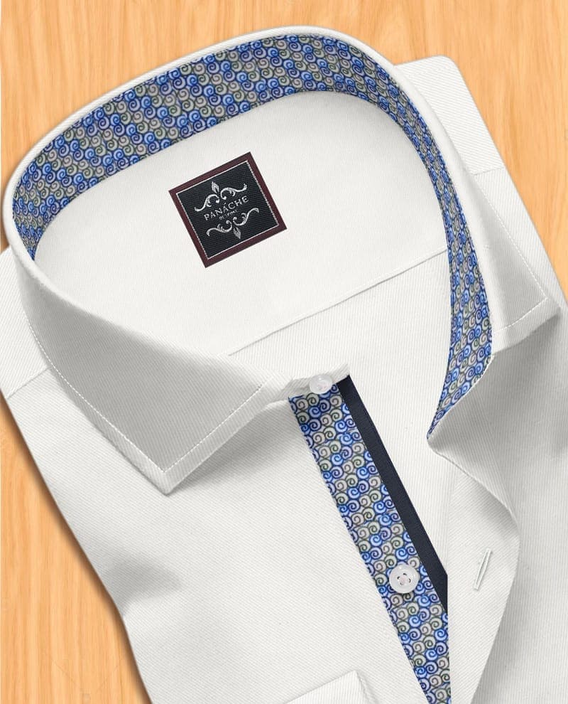 White dress mens shirt | Business shirt white	| White men’s collar shirt thumbnail 2