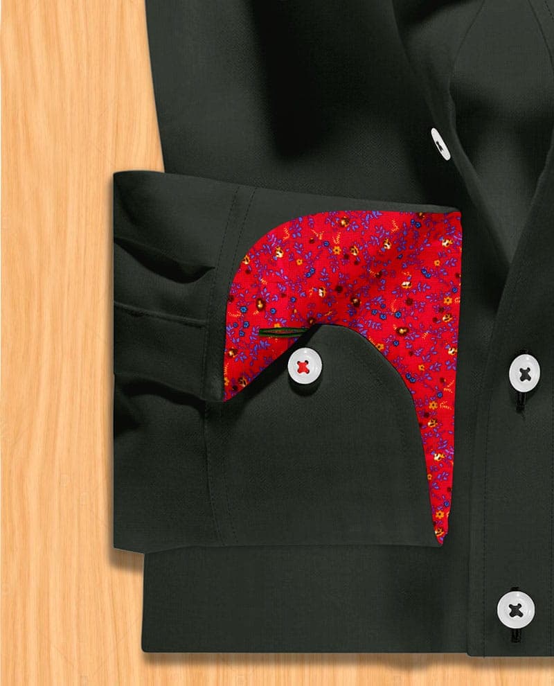 Black dress shirt long sleeve | Red black dress shirt thumbnail 3
