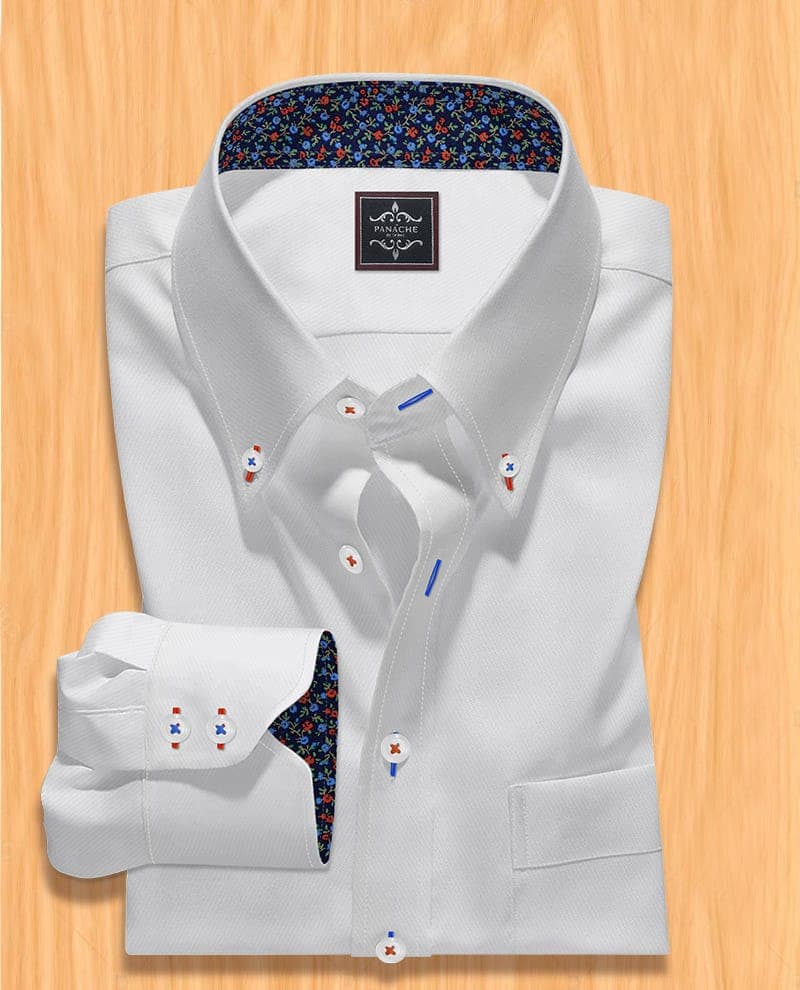White button down collar | White button shirts for men
