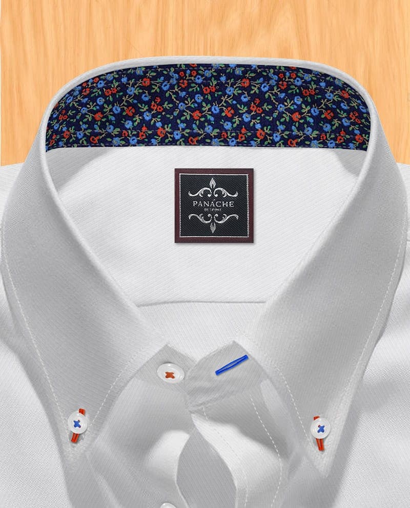 White button down collar | White button shirts for men thumbnail 2
