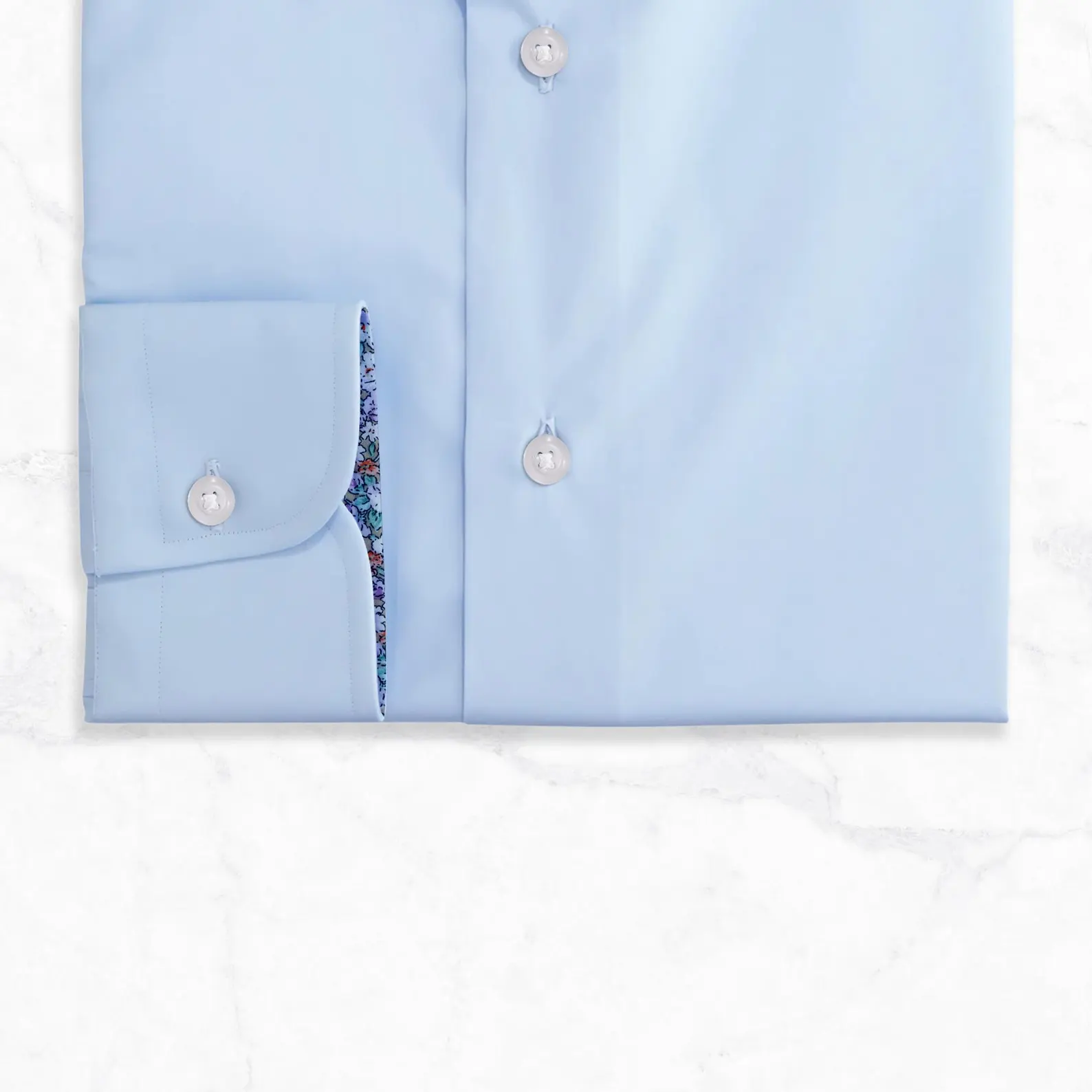 Light Blue Dress Shirt for Men in 100% Giza Cotton | Panache Bespoke thumbnail 2