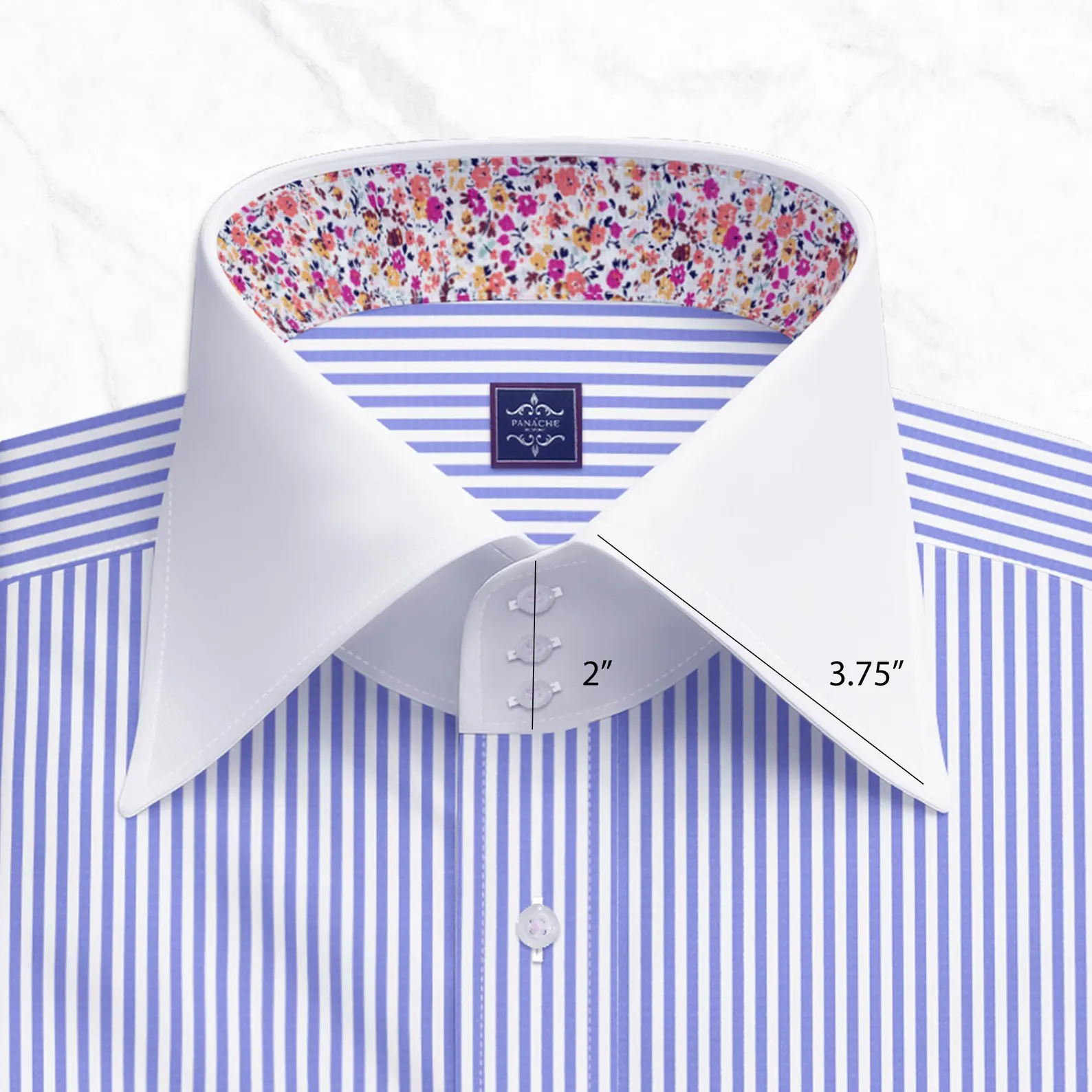 Formal Dress Shirts Blue Striped – Light Blue & White 100% Luxury Giza Cotton Shirt thumbnail 2