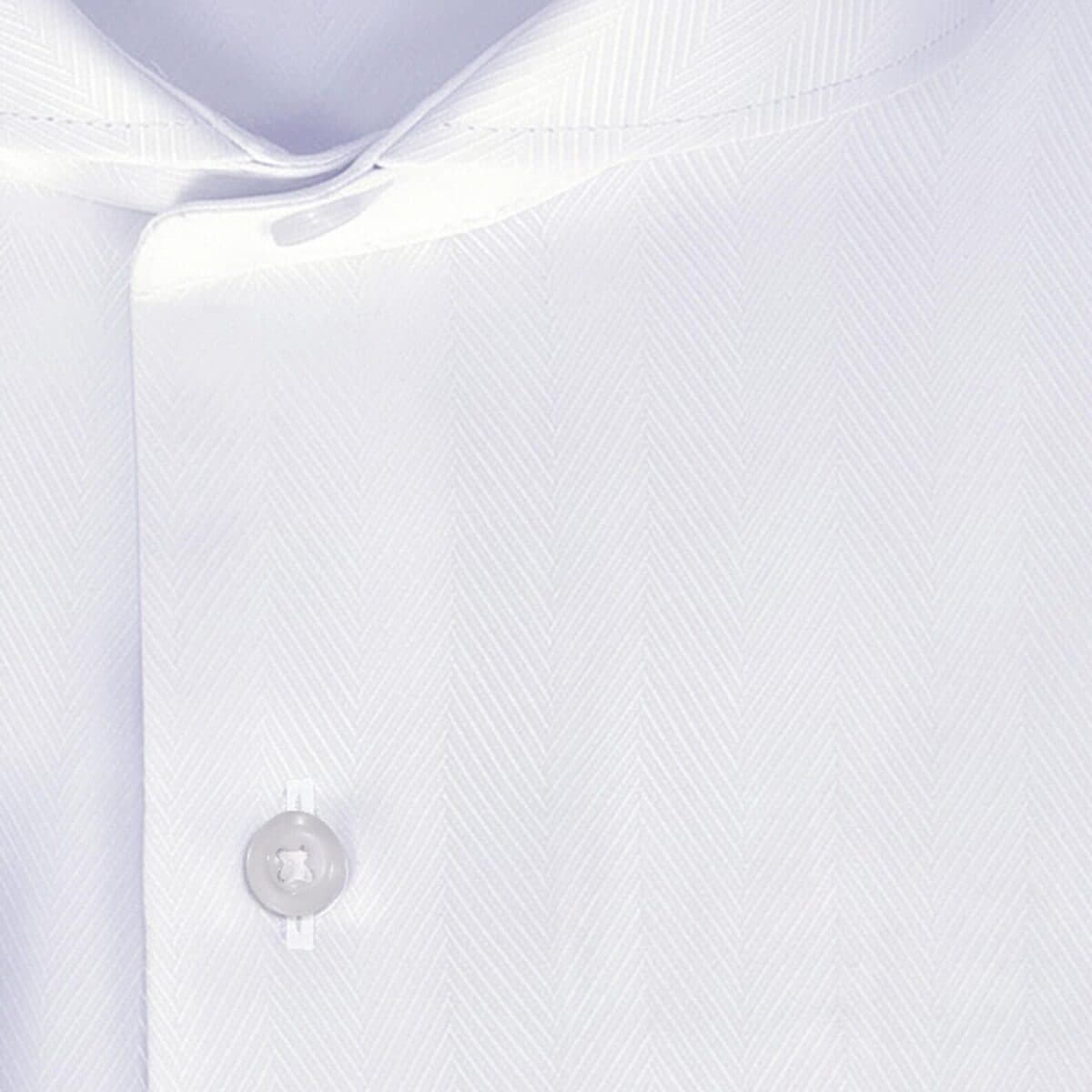 White Dress Shirt Mens – Luxury Giza 100% Cotton Herringbone Cutaway Collar Shirt thumbnail 4