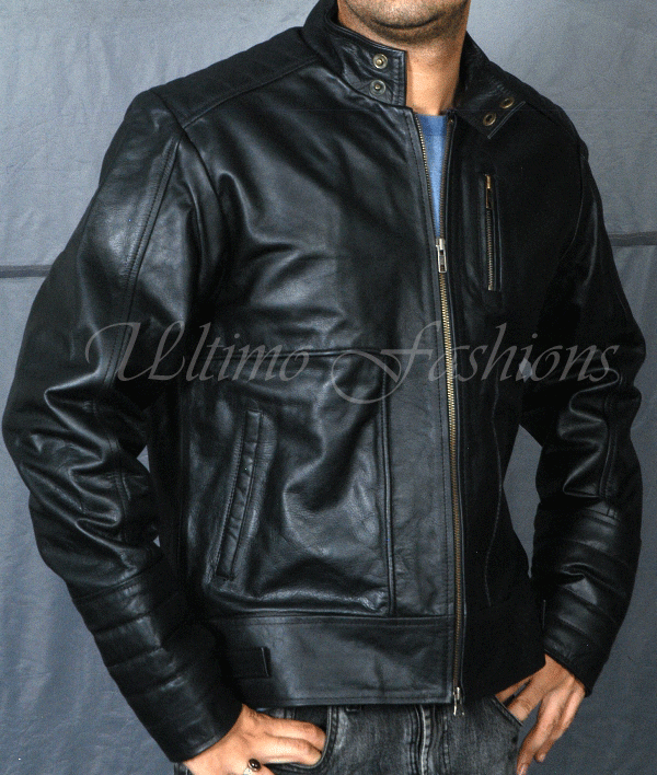 Caltic Black Bikers Leather Jacket
