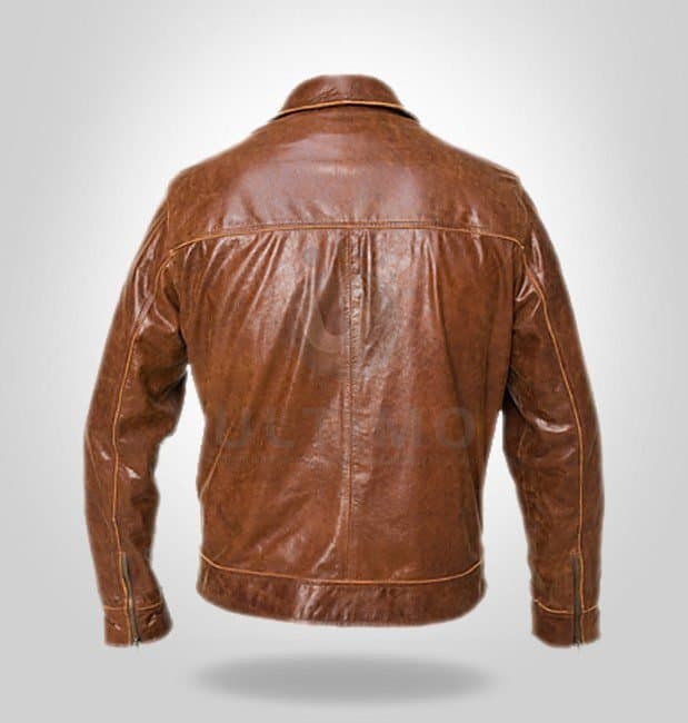 Brown Boston Bomber High Quality Real Leather Jacket thumbnail 2