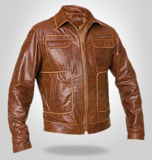Brown Boston Bomber High Quality Real Leather Jacket