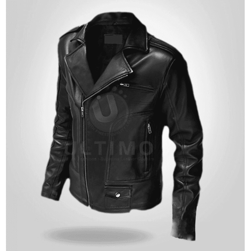 Rocker Slim-Fit Black Leather Jacket