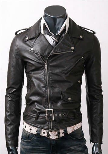 Belted Black Slim Fit High Quality Leather Jacket