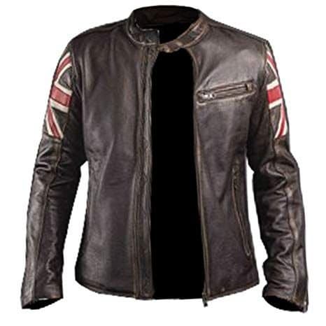 Flag Brown Leather Jacket thumbnail 3