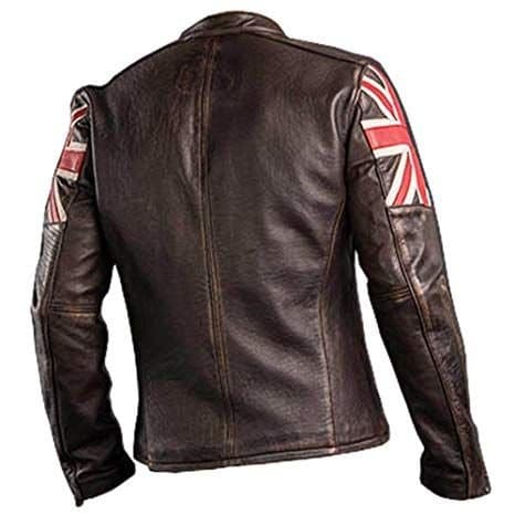 Flag Brown Leather Jacket thumbnail 2
