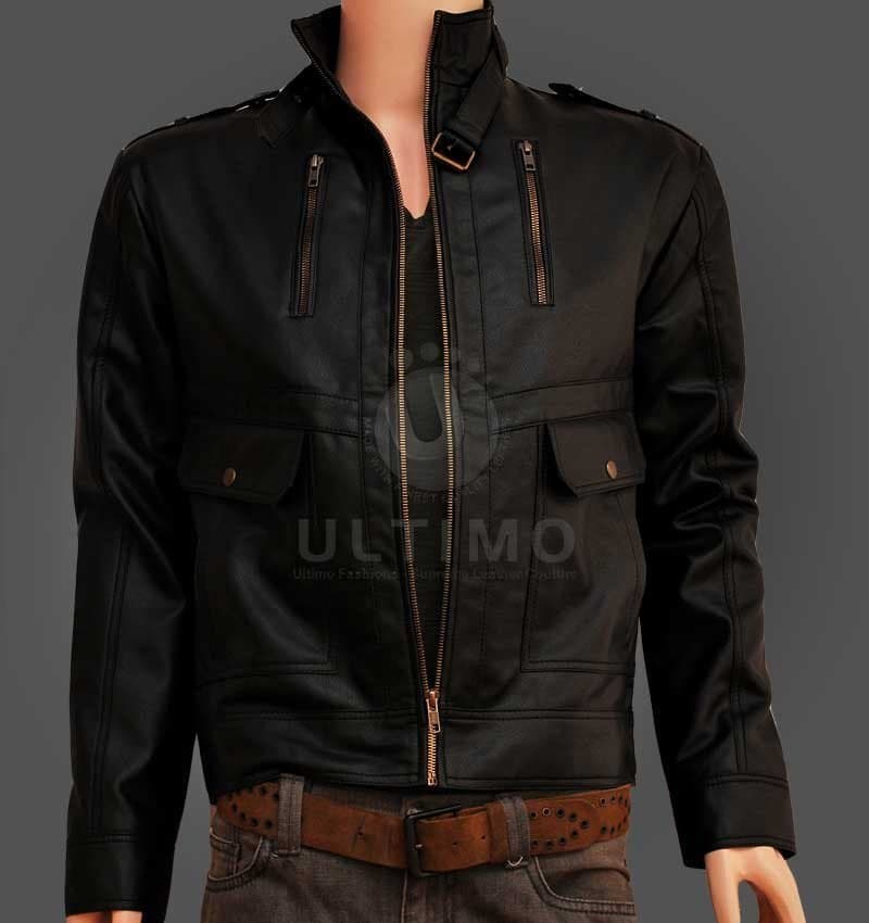 Men Stylish Black Leather Jacket
