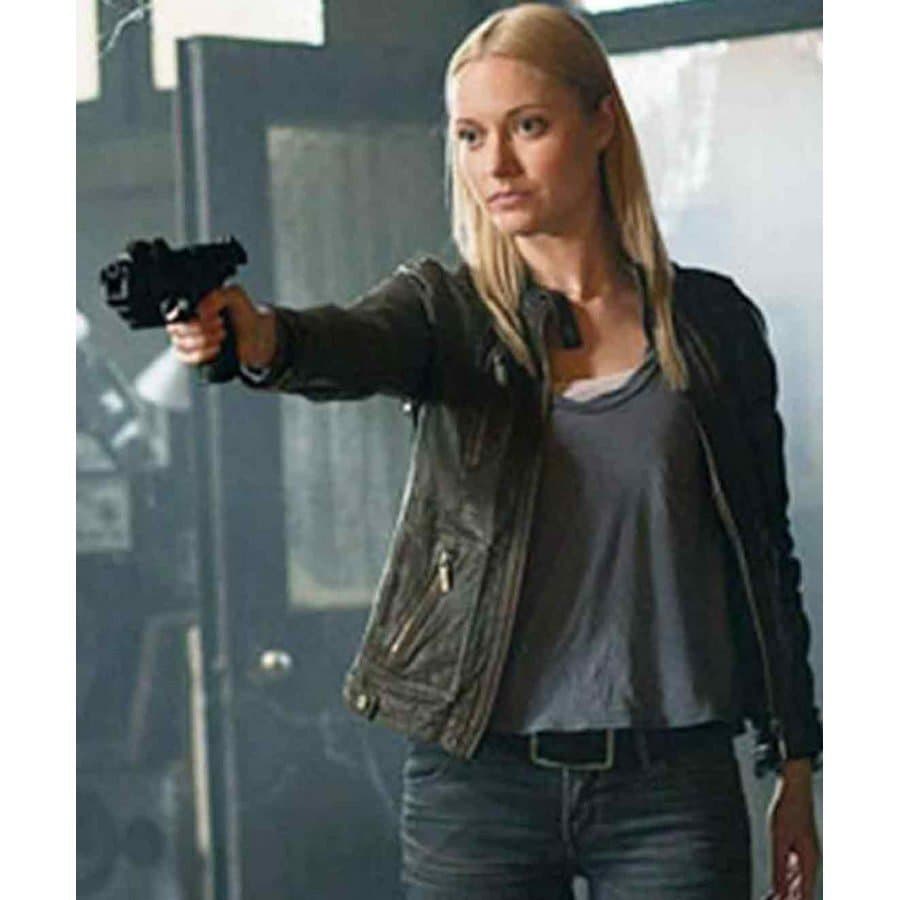Green Fringe Season 5 Georgina Haig Slim Fit Leather Jacket thumbnail 4